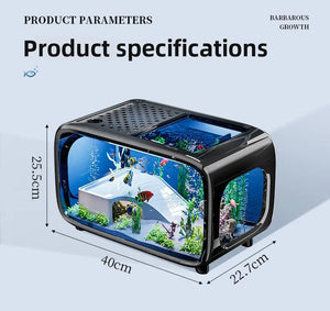 Luxury Fish Tank For Home Use, High-end With Cover, Transparent Living Room, Landscaping, Ecological Tank, Entrance Decoration,