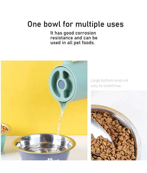 Cute Dog Bowls for Medium Large Dogs Feeding Bowls Water Bowls Stainless Steel Small Dog Food Bowl Elevated Raised Pet Feeders