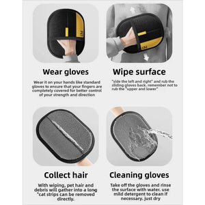 Dog Brush Removes Pet Hairs Pet Electrostatic Hair Removal Gloves Comb for Dog Cat Hair Cleaning Grooming Two-way Bristles Home