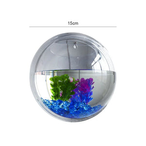 Wall Hanging Fish  Acrylic Fish Bowl Hanging Decorative Container Wall Hanging Fish