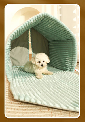 HOOPET  Closed Dog House Winter Windproof Nest for Dogs Cats with Door Curtain Outdoor Portable Cat Tent  Dog Villa Sleep Kennel